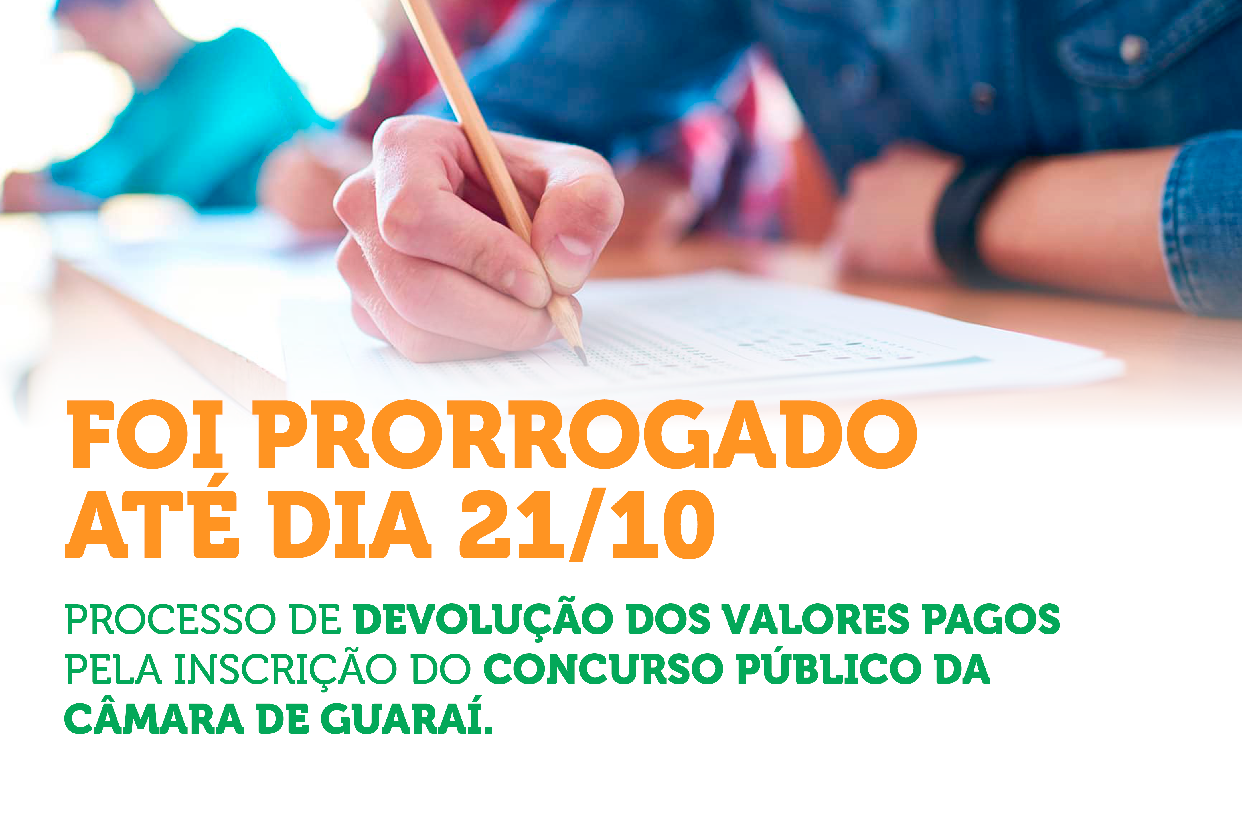 Atenção. Prazo para solicitar restituição de inscrições foi prorrogado