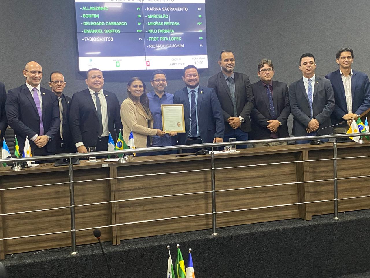 Câmara de Guaraí realiza 5ª Sessão Ordinária com votações de projetos e agradecimentos por homenagem