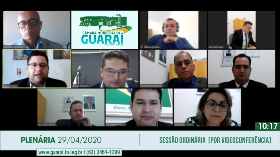 Inédito: Câmara de Guaraí realiza pela primeira vez duas sessões por vídeo conferência