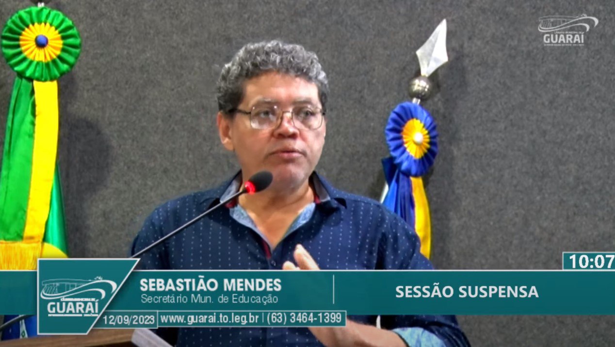 Secretário Sebastião Mendes responde críticas de professor durante sessão da Câmara de Guaraí